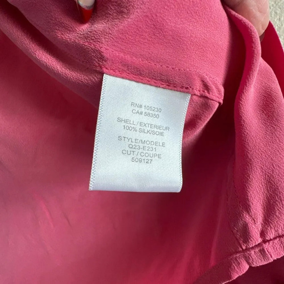 Equipment Femme Silk Blouse Rasberry Pink Long Sleeve Button Down Womens Small - Picture 5 of 10